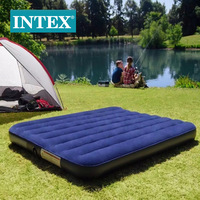 Matelas pneumatique gonflable CampingIntex 64765, design simple, 203*152*25cm, avec pompe intégrée, pour les parcs