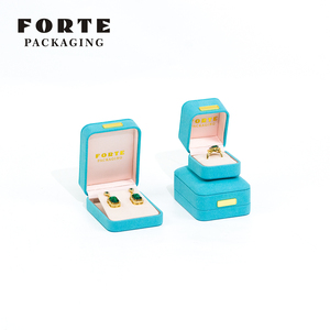 FORTE Wholesale Custom Special Shape Necklace Pendant <b>Gifts</b> Packaging Travel Suede Jeweley <b>Box</b> With Logo - Product Image 5