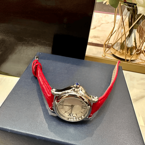 Reloj de Pulsera Clásico de Cuarzo Analógico Redondo con Correa de Cuero Genuino y Esfera Decorada con Cristales para Mujer, Clásico para Uso Diario - Product Image 3