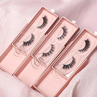 Heidi Cils de vison naturels 3D courts et légers Bande douce Cils de vison faits à la main Forme de poupée 13mm