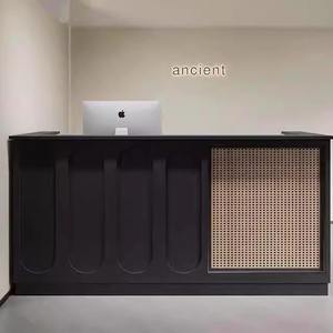 Moderno retrò cabina di accoglienza in legno massello stile coreano nuovo significato negozio di abbigliamento Reception con antico Rattan Bar - Product Image 2