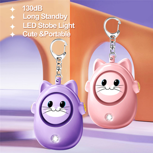 NUOVO Set di Allarme di Sicurezza per Donne con Luci LED a Forma di Gatto, Portachiavi per Autodifesa, Allarme Personale da 130db - Product Image 3