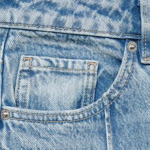 Jeans amples bleus vintage pour hommes, style streetwear, avec logo personnalisé, coupe large et ourlet retroussé – Vente en gros - Product Image 5