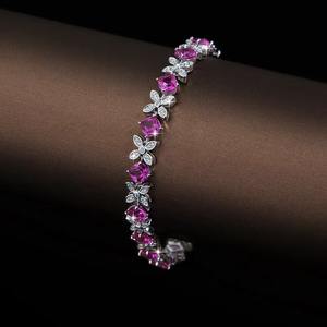 Customized Luxury 925 Silver Cubic Zircon <b>Flower</b> Yellow Zircon Ice Cut <b>Bracelet</b> CZ Women Wedding Jewelry - Product Image 5