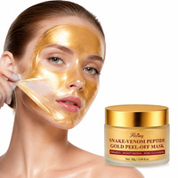 Máscara Facial Peel-Off de Ouro OEM ODM Marca Própria com Peptídeo de Veneno de Cobra, Firmadora, Hidratante, Suavizante de Linhas Finas, Sem Fragrância, Para Todos os Tipos de Pele