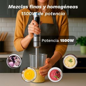 Frullatore manuale Grunkel 1500W 2 velocità con accessori per preparare frullati - Product Image 2