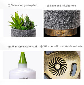 Humidificateur OEM ODM 200 ml <span class=keywords><strong>en</strong></span> forme de cactus, <span class=keywords><strong>pot</strong></span> de fleurs silencieux pour chambre à coucher, diffuseur d'arômes ultrasonique pour huiles essentielles - Product Image 2