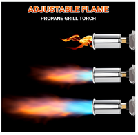Pistolet torche puissant au propane, torche sous vide avec flamme réglable, pistolet lance-flammes, allume-charbon (réservoir non inclus)