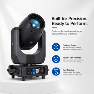 Projecteur à tête mobile 260W 9R Beam 18CH DMX512 16 bits Pan 540 °   Inclinaison 250 °   Gobo Dual Prism Frost Zoom pour Concerts, Clubs et Théâtres - Product Image 3