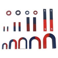 Magnet Ferit Bentuk U/Batang/Cincin Kecil Permanen Biru/Merah Kutub Utara/Kutub Selatan Magnet Horseshoe untuk Eksperimen