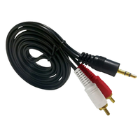 Câble Audio Aux 3.5mm à 2 RCA Jack mâle mâle câble d'extension pour haut-parleur moniteur Microphone conducteurs plaqués or veste en PVC