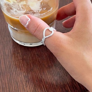 925 Sterling Silver Heart Braided <b>Open</b> <b>Ring</b> For Women Everyday Wear - Product Image 1