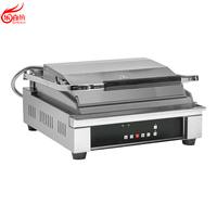 Presse à panini électrique commerciale en aluminium moulé, plaque antiadhésive en PTFE, machine à griller pour sandwichs et hamburgers (GH-816)