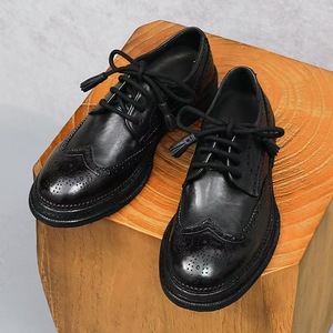 Chaussures de ville élégantes et luxueuses pour hommes, fabriquées à la main, en cuir véritable, style Goodyear, mocassins, chaussures habillées formelles, lacets Oxford, en cuir de cheval - Product Image 5