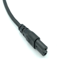 Cable de Extensión de Corriente Universal de 0.5 Metros con 2 Pines, Enchufe Estadounidense NEMA 1-15P a IEC320 C7 (Figura 8) para Computadora