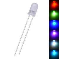 Offre Spéciale – Diodes RVB à tête ronde de 5 mm avec lentille laiteuse diffuse, clignotement rapide, deux broches, faible consommation, multicolores