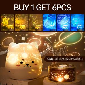 Veilleuse mignonne de dessin animé de chien, projecteur de monde marin de dessin animé pour chambre à coucher, haut-parleur Bluetooth, lampe de bureau, décoration de chevet pour enfants, cadeau d'anniversaire - Product Image 2