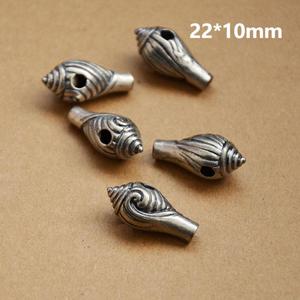 Conch <b>Shell</b> Three Way Bead 22x10mm Silver Plated For Bracelet Making Jewelry Findings Irregular Shape Spacer Beads - Product Image 1
