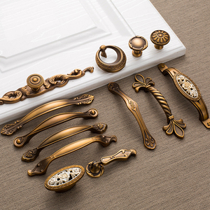 Poignées en alliage de zinc et laiton pour armoires de cuisine, poignées de tiroir en bronze brossé, poignées de porte de placard, barres de traction symétriques - Product Image 2