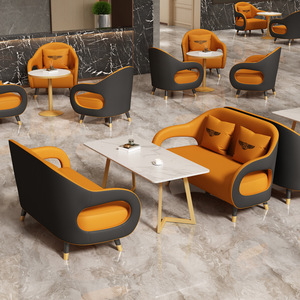 <b>Office</b> <b>Sofa</b> Set PU Leather High-Density Sponge Comfortable For Restaurant Commercial Space - Product Image 1