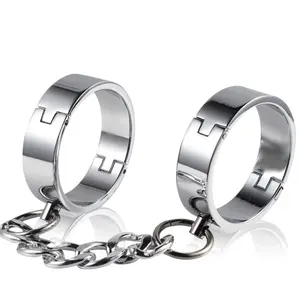 Mog manoplas de metal para tornozelo, babados com corrente, bdsm, restrina, shackle, escravo masculino e feminino, brinquedos sexuais