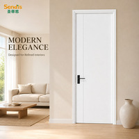 Porte intérieure moderne en MDF peint blanc, rainurée verticalement, insonorisée, sur mesure pour chambre, hôtel, appartement