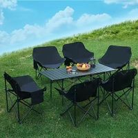 Table de pique-nique pliable moderne en aluminium, mobilier d'extérieur portable, pieds réglables, légère et durable, pour salle de sport, cuisine, atelier