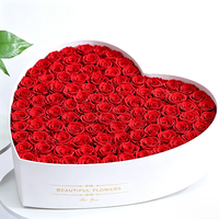 Vente flash - Boîte cadeau de fleurs éternelles artisanales avec 99 roses préservées pour la fête de Thanksgiving, Noël ou la décoration d'événements