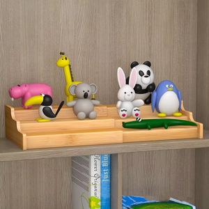 Organizador multifuncional de 4 niveles de bambú sólido extensible para especias, estante moderno de exhibición y almacenamiento para gabinetes de cocina - Product Image 5