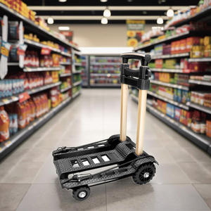 Chariot de courses pliable en alliage d'aluminium à 4 roues, mini, de qualité supérieure, durable, avec plateforme en plastique, idéal pour le transport de bagages - Product Image 3