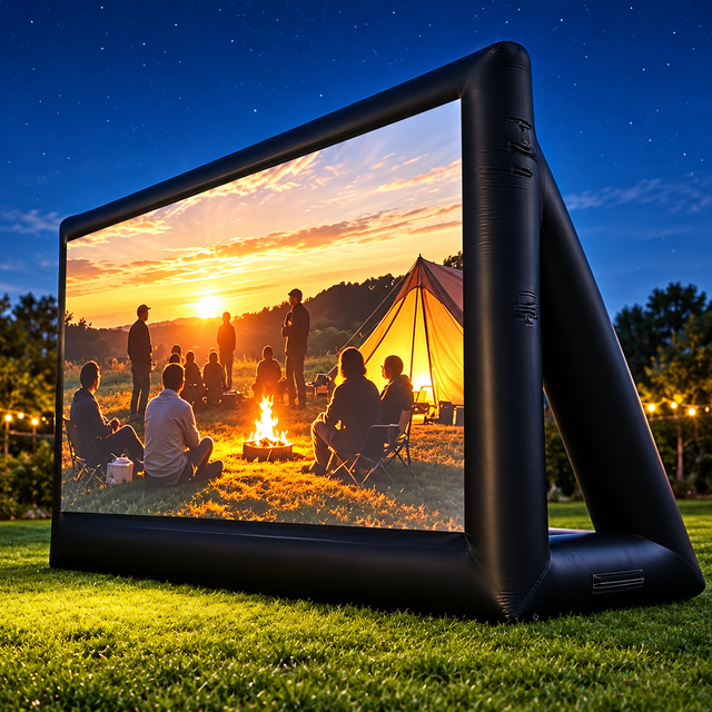 Custom Giant Inflatable Air Screen Outdoor Cinema Equipment Inflatable Outdoor Large Movie Screen Movie Projector Screen