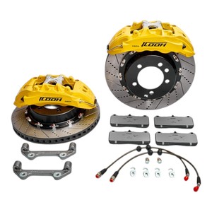 Pinza Freno a Sei Pistoni IC6 Giallo Fluorescente con Disco Ventilato Perforato da 380mm per <span class=keywords><strong>Volkswagen</strong></span> T-Cross <span class=keywords><strong>Taigo</strong></span> - Product Image 3