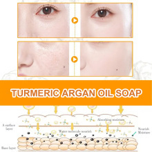 Savon Artisanal 100g aux Herbes Anglaises, Vitamine VC, Acide Kojique, <span class=keywords><strong>Curcuma</strong></span>, Citron, Huile Essentielle de Riz et Lait pour le Bain Nettoyant - Product Image 4