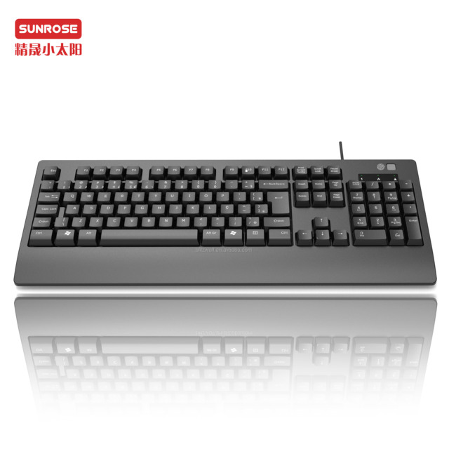 New OEM Mechanical Fingerprint Reader USB Wired Keyboard for PC-Full Size Metal Ultra Thin 104-Key Plug&Play Win-Lock