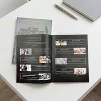 Vente en gros de dossiers de présentation, brochures, carnets, stylos à bille, cadeaux imprimés, design professionnel, écologiques, personnalisés, couleur noire