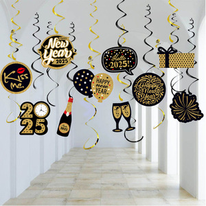 2025 New Year Party Spiral Decoration Pendant Cocktail Party Arrangement Spiral Pendant Home Decoration Set Wholesale - Product Image 2