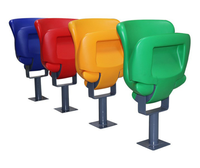 Chaise de stade pliable par gravité 2026 pour sports de plein air, siège en plastique, utilisée pour les écoles, les gymnases, matériau métallique pour mobilier extérieur