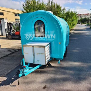 Carrito de Comida Móvil Azul ZOWN con Toldo a Rayas para Eventos al Aire Libre - Product Image 5