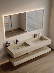 Hôtel personnalisé & Commercial Salle de bains Vanités Rock Plate intégré Seamless Basin Single Double Wash Table Cabinet Combinaison - Product Image 3