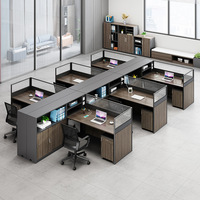 Ensemble bureau et chaise de bureau, design simple et moderne, bureau en forme de bar pour trois personnes, avec combinaison libre pour le travail de bureau