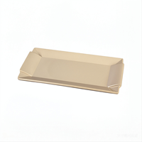 Service de vaisselle moderne et minimaliste en mélamine - Assiette rectangulaire à bord plié pour restaurant, buffet et traiteur (vente en gros)