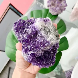 批发天然紫水晶团簇装饰水晶地质装饰品
