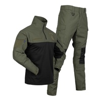 T-shirt tactique pour homme en gros, chemise tactique d'automne à manches longues, décontractée, avec poches cargo zippées