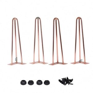 Pieds de meubles en fer chromé modernes et luxueux pour tables d'hôpital et d'atelier extérieures - Construction métallique durable et stable - Product Image 1