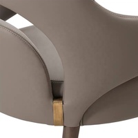 Nouvelle tendance, designs italiens, base simple en acier inoxydable, table à manger moderne de luxe en bois