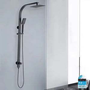 Ensemble <span class=keywords><strong>de</strong></span> <span class=keywords><strong>douche</strong></span> thermostatique en laiton noir avec <span class=keywords><strong>barre</strong></span> coulissante à jet <span class=keywords><strong>de</strong></span> pluie et poignée unique, design contemporain pour salle <span class=keywords><strong>de</strong></span> bain d'hôtel - Product Image 3