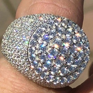 Perhiasan Hip Hop Mewah Terbaru, Cincin Pria Perak Sterling 925 Bertabur Moissanite VVS Berkilau Keren untuk Hadiah Pesta - Product Image 4