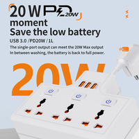 Multiprise d'extension OL avec USB 3 voies 1 en 3 rallonge d'alimentation adaptateur de prise murale