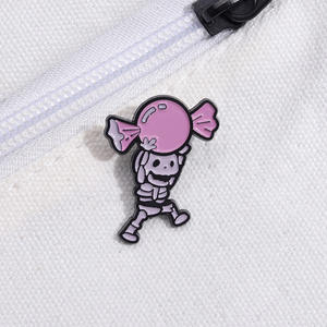 Halloween Mini Enamel Pin unik permen Monster kerangka bros kerah Lapel lencana kerajinan logam untuk ransel topi pakai-moq Mini - Product Image 2