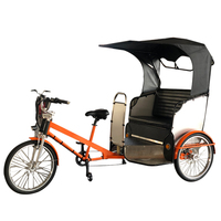 Bicyclette de tourisme Motrike 3 places pour voyage urbain 8 vitesses assistance électrique Pedicab 3 roues pour passagers adultes